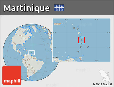 Savanna Style Location Map of Martinique, lighten, semi-desaturated, land only