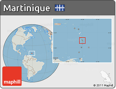 Savanna Style Location Map of Martinique, lighten, semi-desaturated, land only