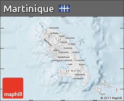 Classic Style Map of Martinique