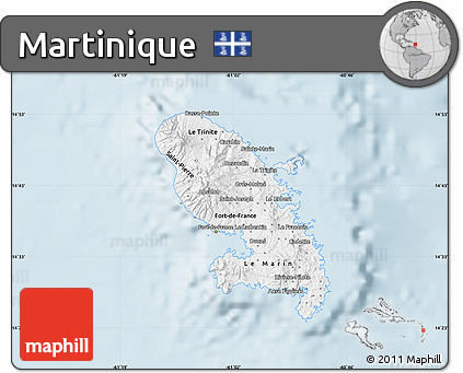 Classic Style Map of Martinique