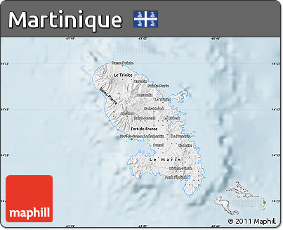 Classic Style Map of Martinique