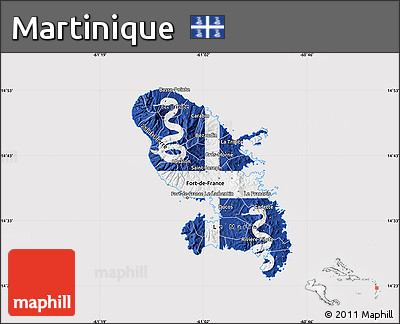 Flag Map of Martinique