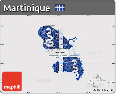 Flag Map of Martinique