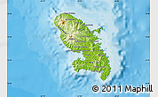 Physical Map of Martinique, political shades outside