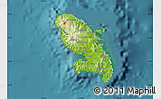 Physical Map of Martinique, satellite outside