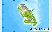 Physical Map of Martinique, single color outside, bathymetry sea