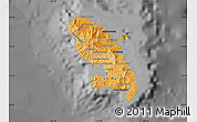 Political Shades Map of Martinique, darken, desaturated