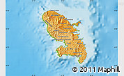 Political Shades Map of Martinique, physical outside