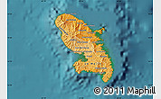 Political Shades Map of Martinique, satellite outside