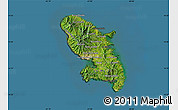 Satellite Map of Martinique, darken, land only