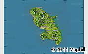 Satellite Map of Martinique, desaturated, land only