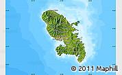 Satellite Map of Martinique, single color outside, bathymetry sea