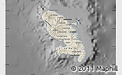 Shaded Relief Map of Martinique, darken, desaturated