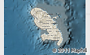 Shaded Relief Map of Martinique, darken