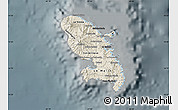 Shaded Relief Map of Martinique, darken, semi-desaturated