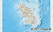 Shaded Relief Map of Martinique, desaturated, land only