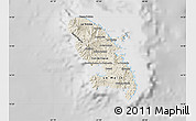 Shaded Relief Map of Martinique, lighten, desaturated