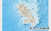 Shaded Relief Map of Martinique, lighten, semi-desaturated, land only