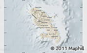 Shaded Relief Map of Martinique, lighten, semi-desaturated