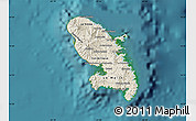 Shaded Relief Map of Martinique, satellite outside