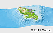 Physical Panoramic Map of Martinique, political shades outside