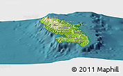 Physical Panoramic Map of Martinique, satellite outside