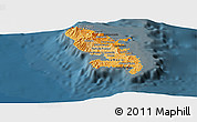 Political Shades Panoramic Map of Martinique, darken