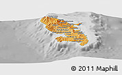 Political Shades Panoramic Map of Martinique, desaturated