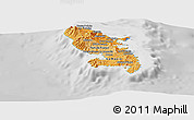 Political Shades Panoramic Map of Martinique, lighten, desaturated