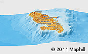 Political Shades Panoramic Map of Martinique, single color outside