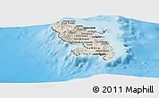 Shaded Relief Panoramic Map of Martinique, darken, land only