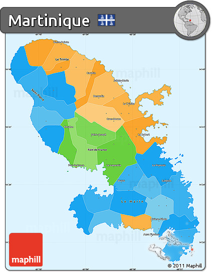 Political Simple Map of Martinique