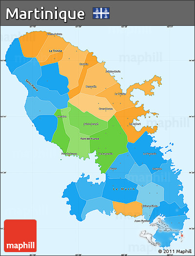 Political Simple Map of Martinique