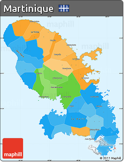 Political Simple Map of Martinique