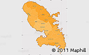 Political Shades Simple Map of Martinique, cropped outside