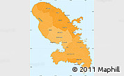 Political Shades Simple Map of Martinique, political outside