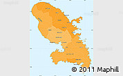 Political Shades Simple Map of Martinique, single color outside, borders and labels