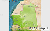 Physical 3D Map of Mauritania, satellite outside