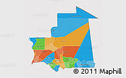 Political 3D Map of Mauritania, cropped outside