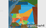 Political 3D Map of Mauritania, darken