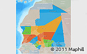 Political 3D Map of Mauritania, lighten, semi-desaturated, land only