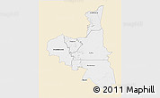 Classic Style 3D Map of Assaba, single color outside