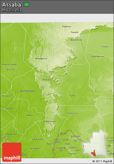 Physical 3D Map of Assaba