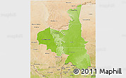 Physical 3D Map of Assaba, satellite outside