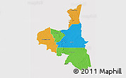 Political 3D Map of Assaba, cropped outside