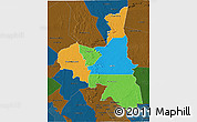Political 3D Map of Assaba, darken