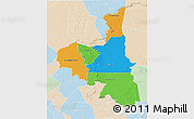 Political 3D Map of Assaba, lighten