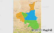 Political 3D Map of Assaba, satellite outside