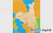 Satellite 3D Map of Assaba, political outside