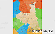 Satellite 3D Map of Assaba, political shades outside